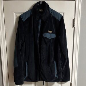 L.L. Bean Men's Navy Hi Pile Full Zip Fleece - Size XLT